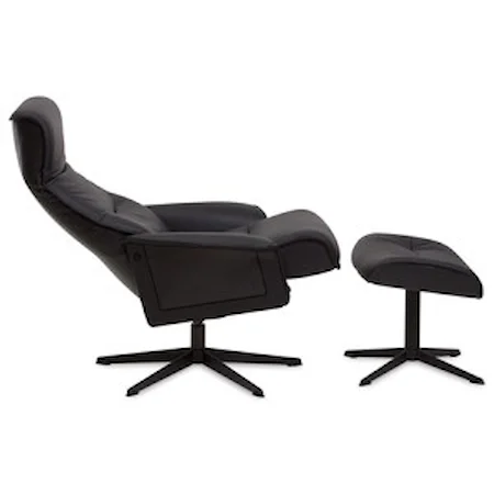 Modern Recliner and Ottoman with 360 Swivel